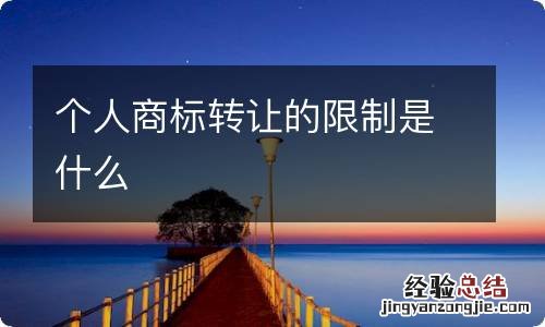 个人商标转让的限制是什么