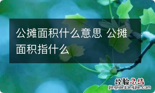 公摊面积什么意思 公摊面积指什么