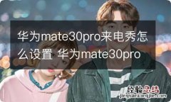 华为mate30pro来电秀怎么设置 华为mate30pro来电秀如何设置