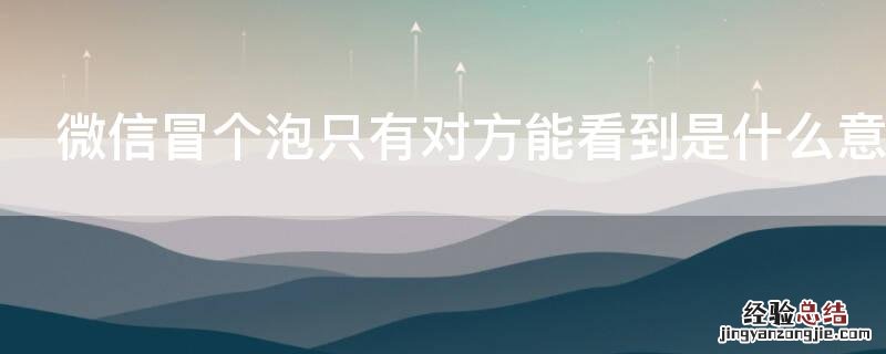 微信冒个泡只有对方能看到是什么意思