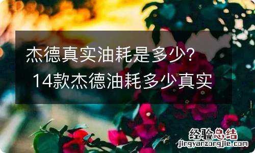 杰德真实油耗是多少？ 14款杰德油耗多少真实油耗