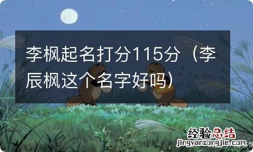 李辰枫这个名字好吗 李枫起名打分115分