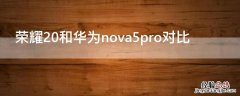 华为荣耀20与华为nova5 pro 对比 荣耀20和华为nova5pro对比