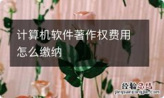 计算机软件著作权费用怎么缴纳