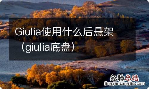 giulia底盘 Giulia使用什么后悬架