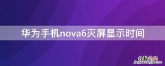 华为手机nova6灭屏显示时间