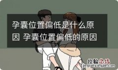 孕囊位置偏低是什么原因 孕囊位置偏低的原因