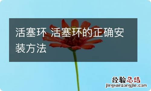 活塞环 活塞环的正确安装方法