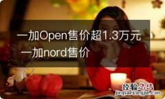 一加Open售价超1.3万元 一加nord售价