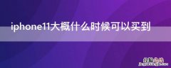 苹果11什么时候可以买到手 iPhone11大概什么时候可以买到