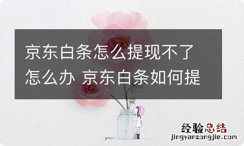 京东白条怎么提现不了怎么办 京东白条如何提出来用