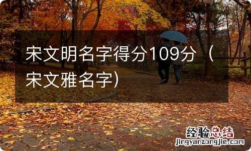 宋文雅名字 宋文明名字得分109分