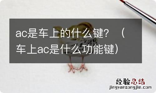 车上ac是什么功能键 ac是车上的什么键？