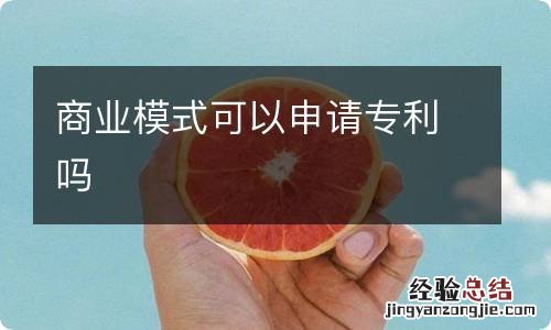 商业模式可以申请专利吗