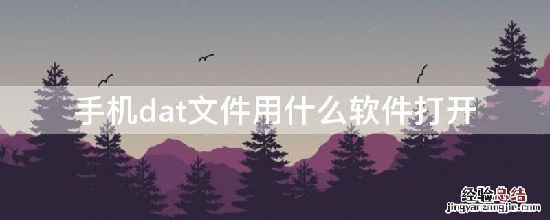 手机dat文件用什么软件打开 安卓手机dat文件用什么软件打开