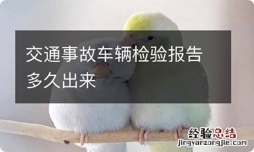 交通事故车辆检验报告多久出来