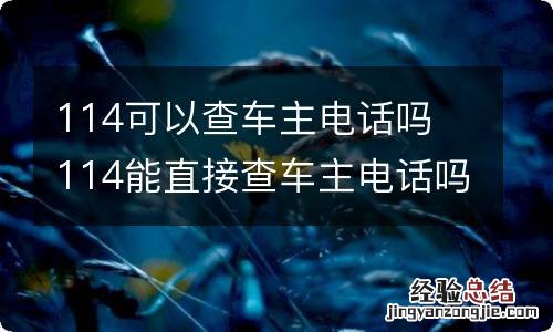 114可以查车主电话吗 114能直接查车主电话吗