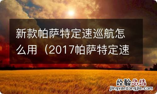 2017帕萨特定速巡航怎么用 新款帕萨特定速巡航怎么用