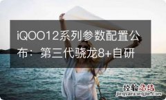 iQOO12系列参数配置公布：第三代骁龙8+自研芯Q1