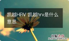 凯越HRV 凯越hrv是什么意思