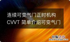 连续可变气门正时机构CVVT 简单介绍可变气门正时技术