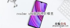 realme x权限管理在哪里