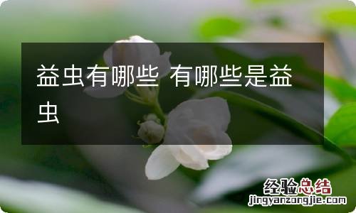 益虫有哪些 有哪些是益虫