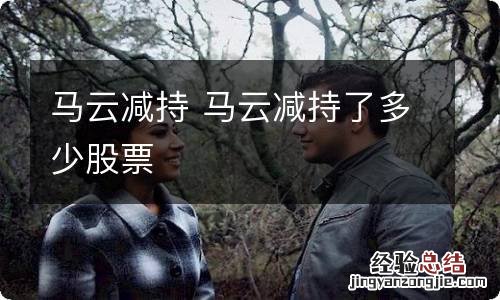 马云减持 马云减持了多少股票