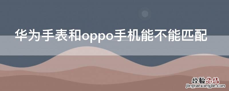 华为手表和oppo手机能不能匹配