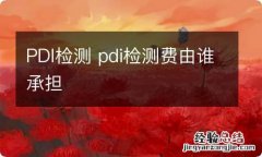 PDI检测 pdi检测费由谁承担