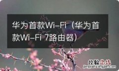 华为首款Wi-Fi 7路由器 华为首款Wi-Fi