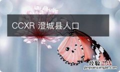 CCXR 澄城县人口