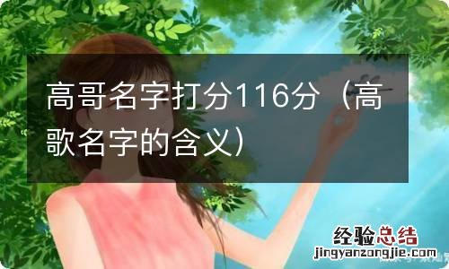 高歌名字的含义 高哥名字打分116分