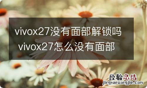 vivox27没有面部解锁吗 vivox27怎么没有面部解锁和唤醒功能