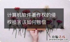 计算机软件著作权的侵权损害该如何赔偿