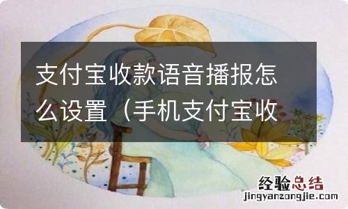 手机支付宝收款语音播报怎么设置 支付宝收款语音播报怎么设置