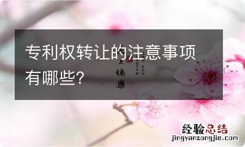 专利权转让的注意事项有哪些？