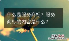 什么是服务商标？服务商标的内容是什么？