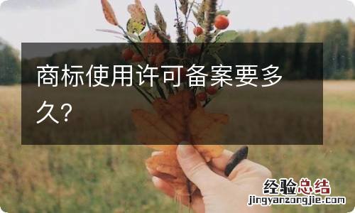 商标使用许可备案要多久?