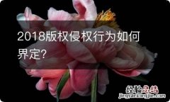 2018版权侵权行为如何界定？