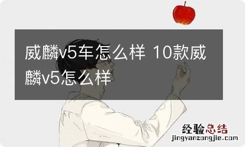 威麟v5车怎么样 10款威麟v5怎么样