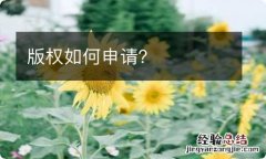 版权如何申请？