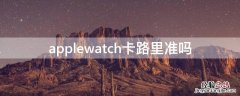 applewatch卡路里准吗 applewatch 卡路里