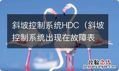 斜坡控制系统出现在故障表盘上是什么原因 斜坡控制系统HDC