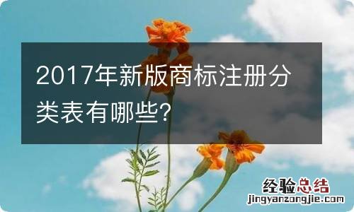 2017年新版商标注册分类表有哪些？