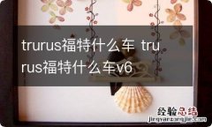 trurus福特什么车 trurus福特什么车v6