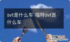 svt是什么车 福特svt是什么车