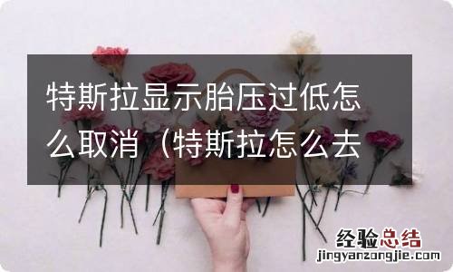 特斯拉怎么去掉胎压低报警 特斯拉显示胎压过低怎么取消