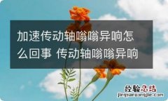 加速传动轴嗡嗡异响怎么回事 传动轴嗡嗡异响是什么声音