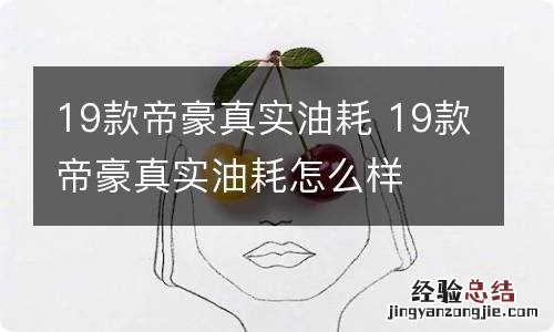 19款帝豪真实油耗 19款帝豪真实油耗怎么样